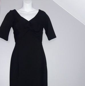 Zara Black Midi fitted V-Neck